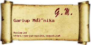 Gariup Mónika névjegykártya